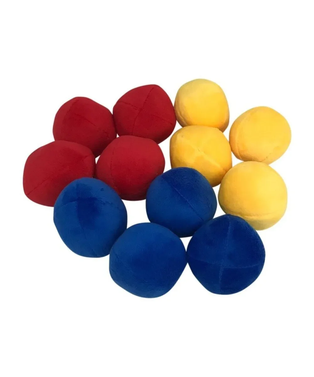 12 Pack Plush Squeaky Balls for Small Dogs or Cats - Red, Yellow, Blue